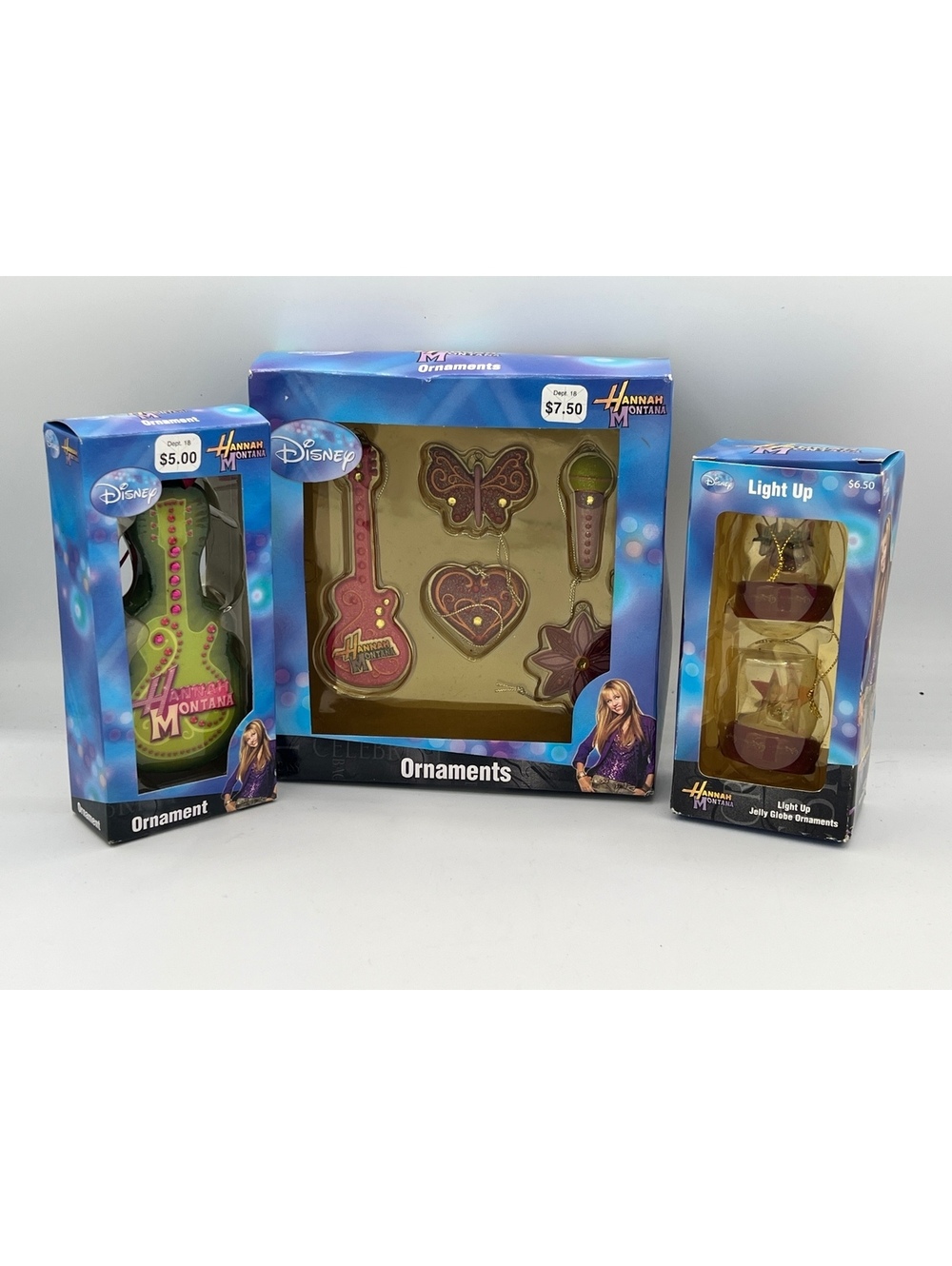 Set of 3 Disney Hannah Montana Christmas Ornaments